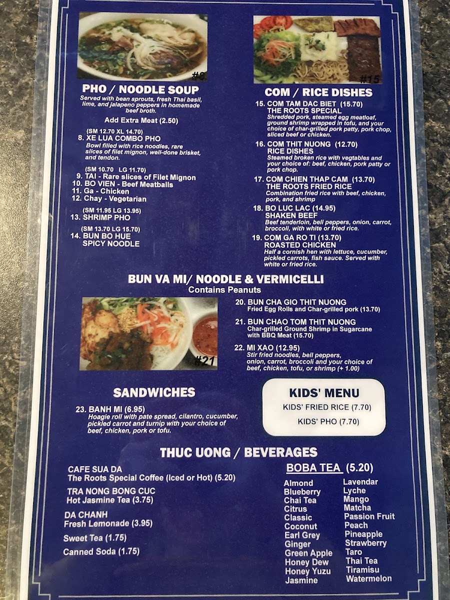 Menu The Roots Vietnamese Restaurant-1